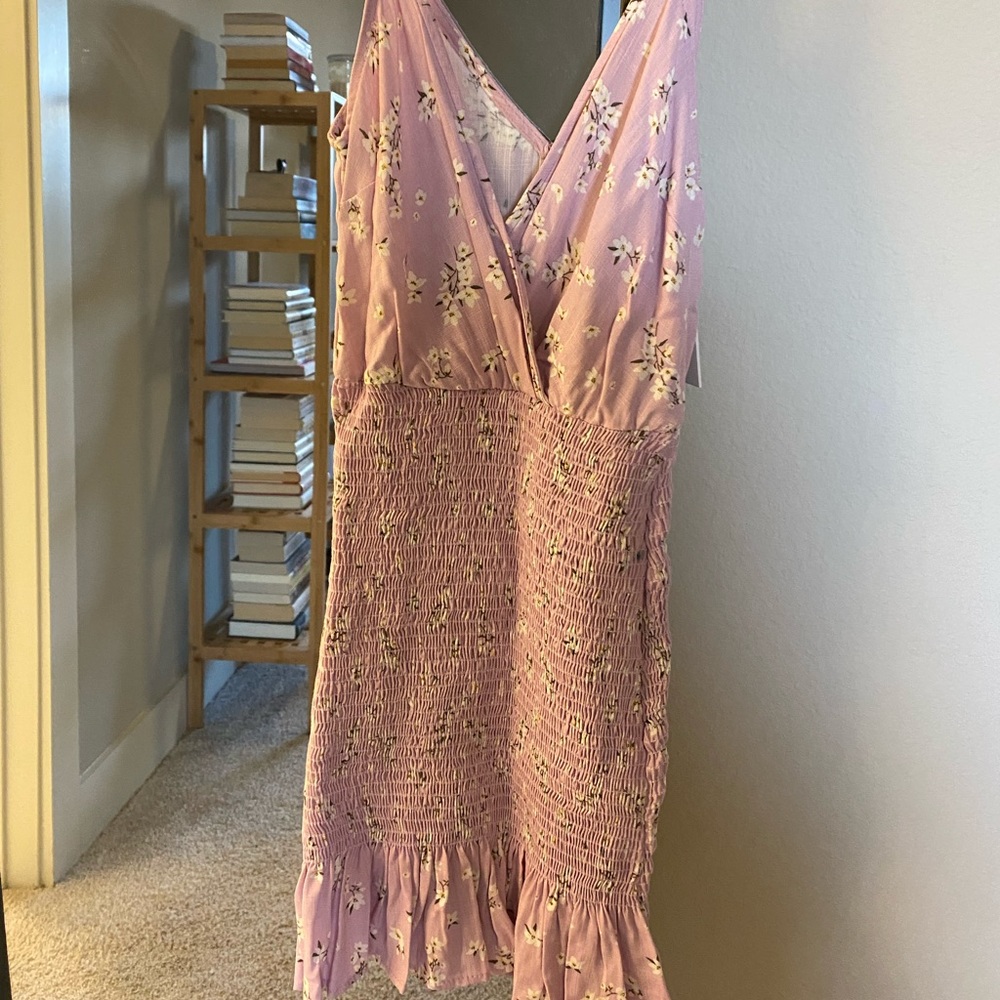 Cinched lilac dress